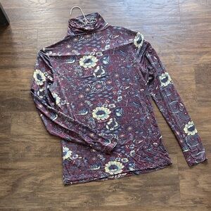 ULLA Johnson Floral Boho Patterned Turtleneck Top